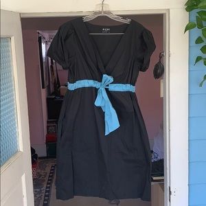 BCBG Paris black and blue cotton day dress